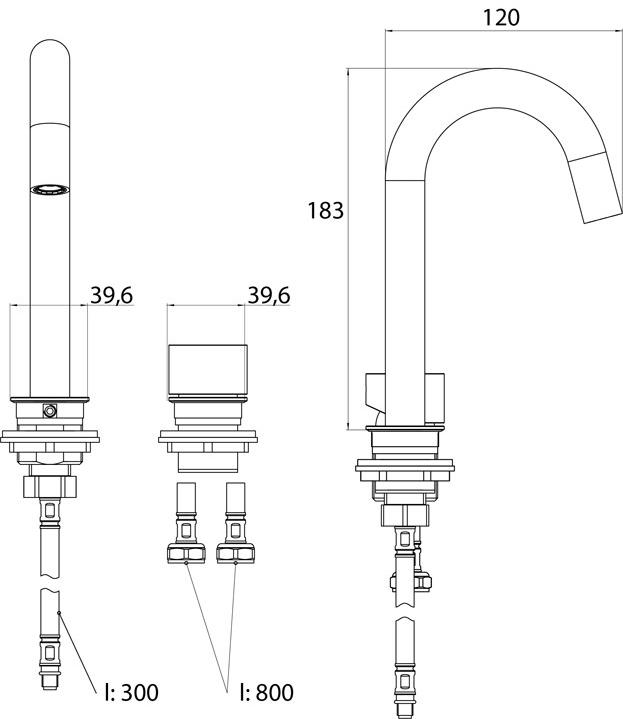 Emco Bad Смеситель для умывальника на 2 отверстия sun-id-1364473 - Вид №5