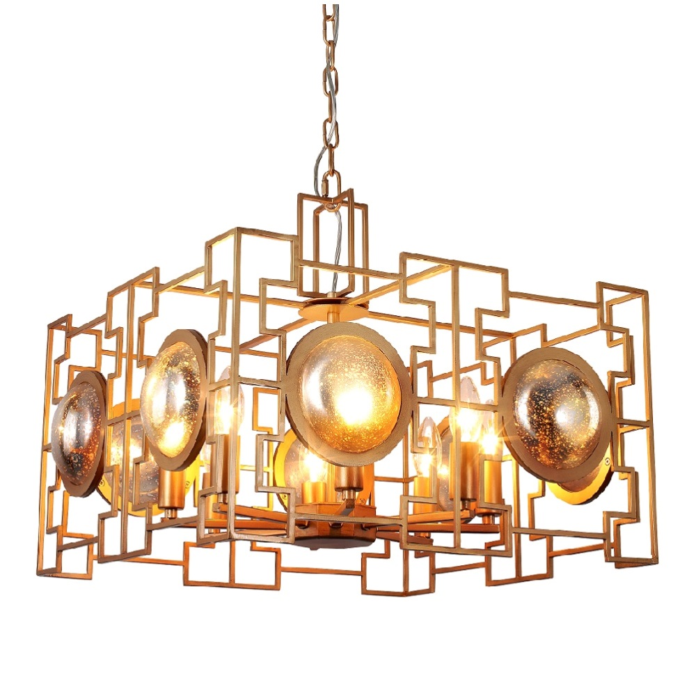 Подвесная люстра Crystal Lux Cuento SP8 Gold CRYSTAL LUX ДИЗАЙНЕРСКИЕ, CUENTO 108728 Золотой  - Вид №1