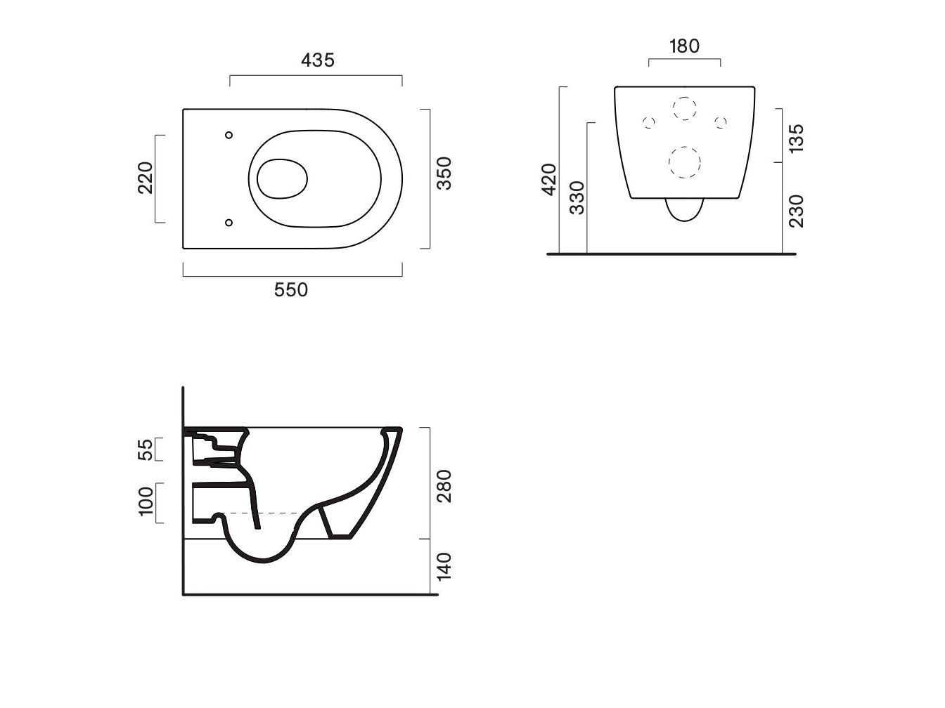 Керамический подвесной туалет без бриды CERAMICA CATALANO сфера ARCH-00067037 - Вид №2