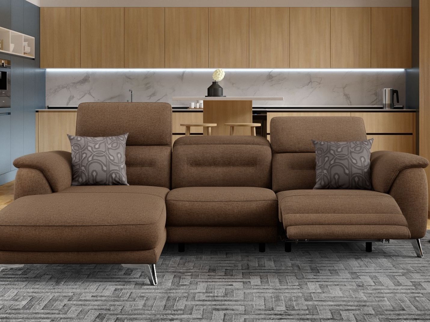 Тканевый диван с полуостровом Sofanella Gandino ARCH-00053052 - Вид №6