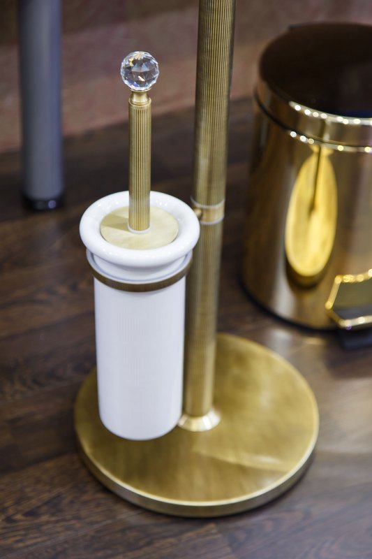 Стойка с держателем туалетной бумаги, щёткой для унитаза, полотенцедержателем и диспенсером CEZARES OLIMP-WBD-01-M - Вид №2