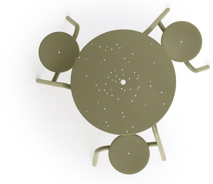 Extremis Круглый металлический стол для пикника со встроенными стульями sun-id-1346887 - Вид №3