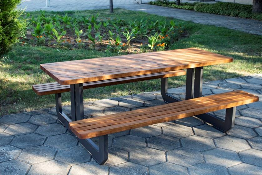 ENCHO ENCHEV - ETE Стол для пикника из металла и дерева со встроенными скамейками  228  - Вид №7
