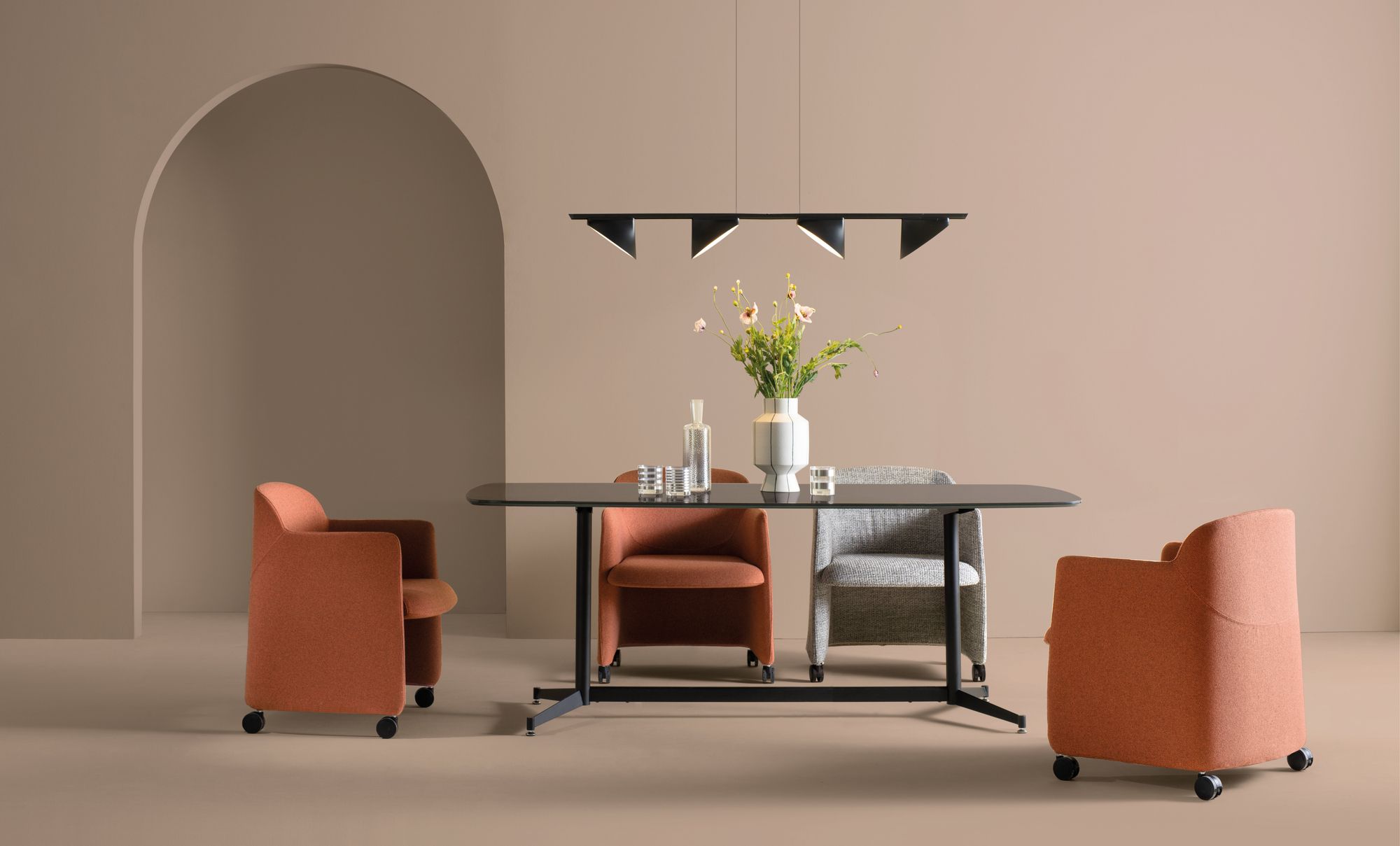 Тканевое кресло с колесами с подлокотниками Quinti Sedute ARCH-00150928 - Вид №3