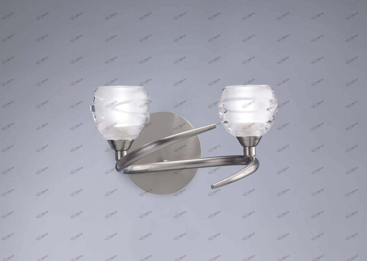 Бра галогеновое на 2 лампы никель Loop Satin 1815 MANTRA LOOP 00-3930901 Белый;никель