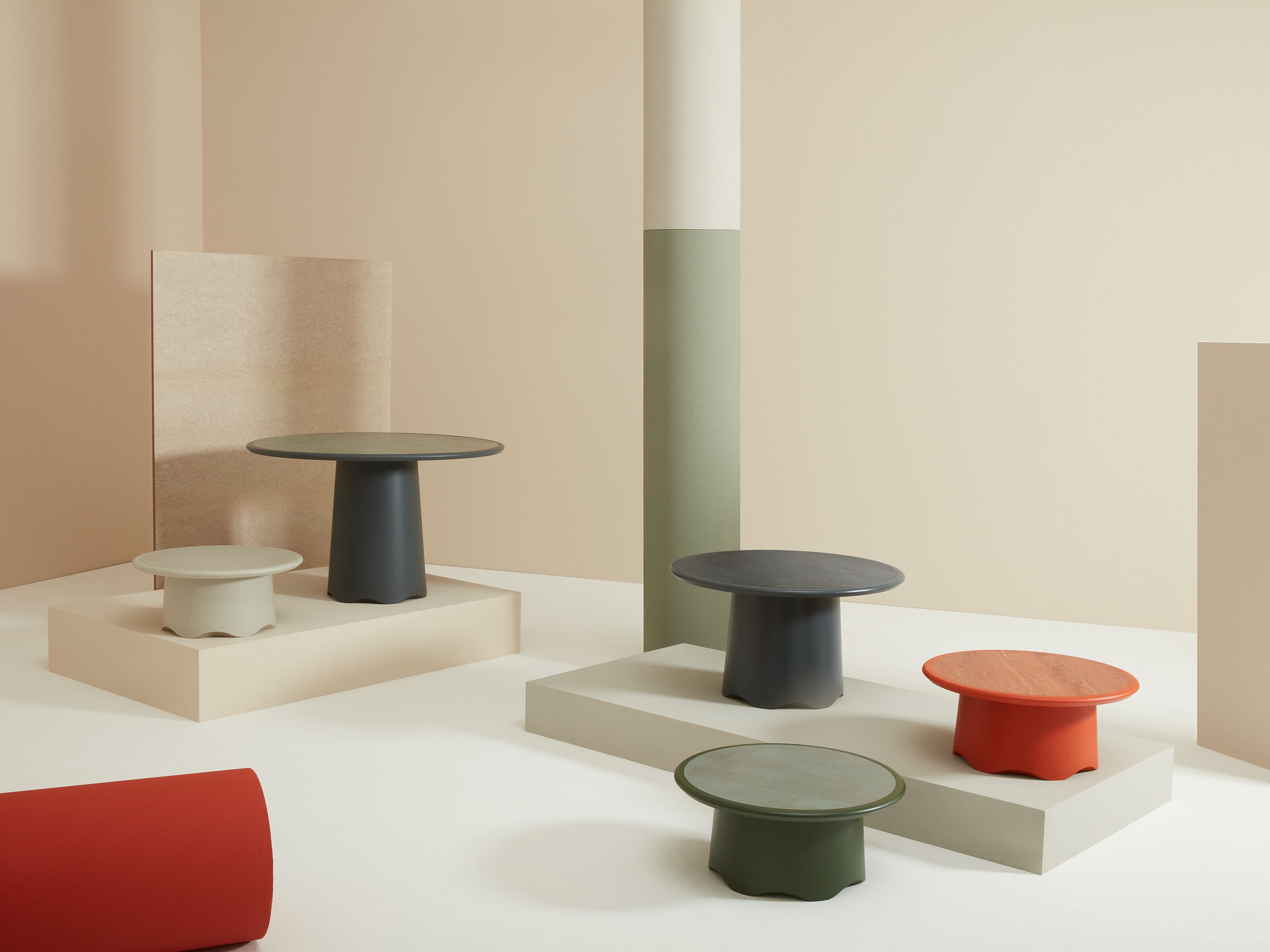 Круглый низкий журнальный столик из ясеня Billiani ARCH-00132018 - Вид №3