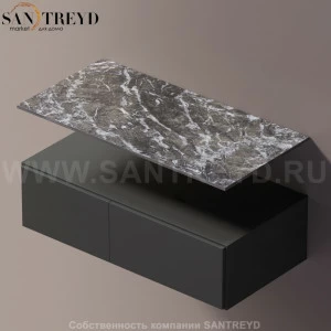 Agape ELL Подвесная столешница с возможностью установки 1-2 раковины. Размер: длина от 80 см до 100 см. Отделка: серый мрамор AELLN1MCC0810KD