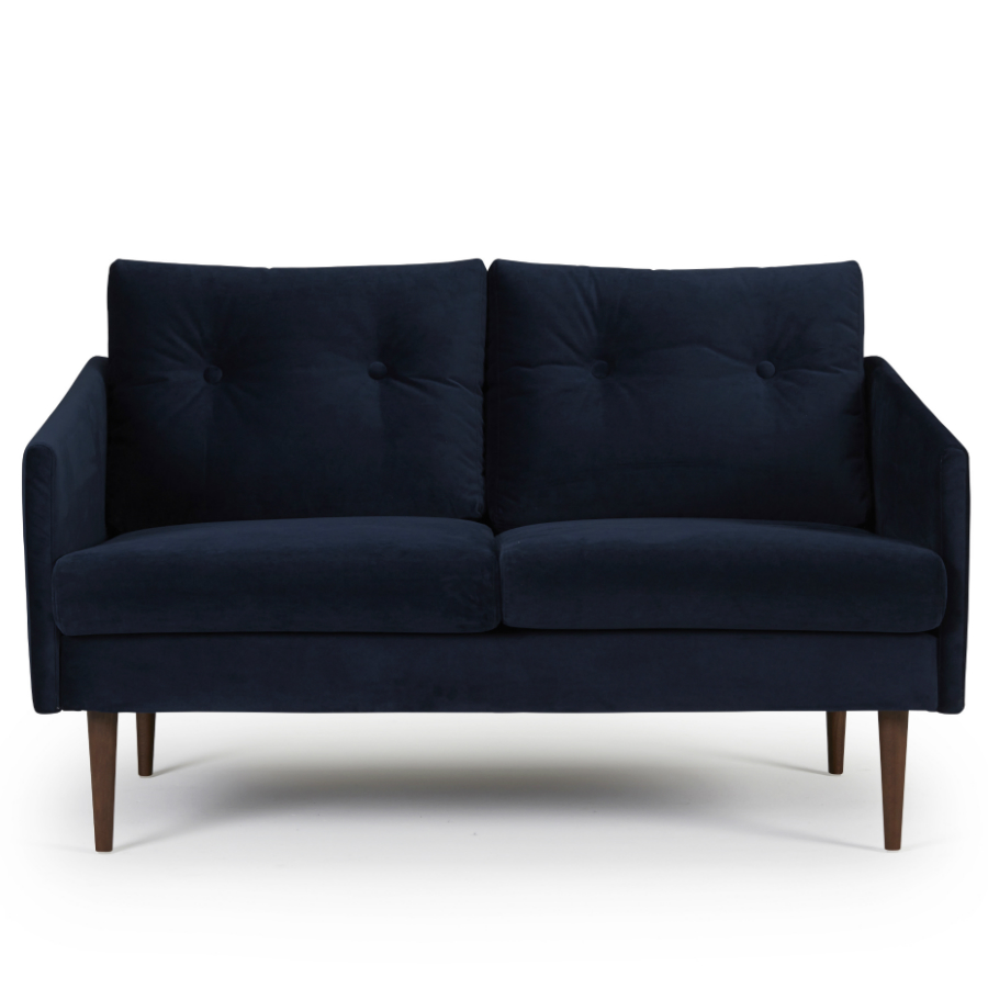 Диван двухместный Anton с ножками из дуба/грецкого ореха, темно-голубой Kragelund 3750224604 - Вид №1