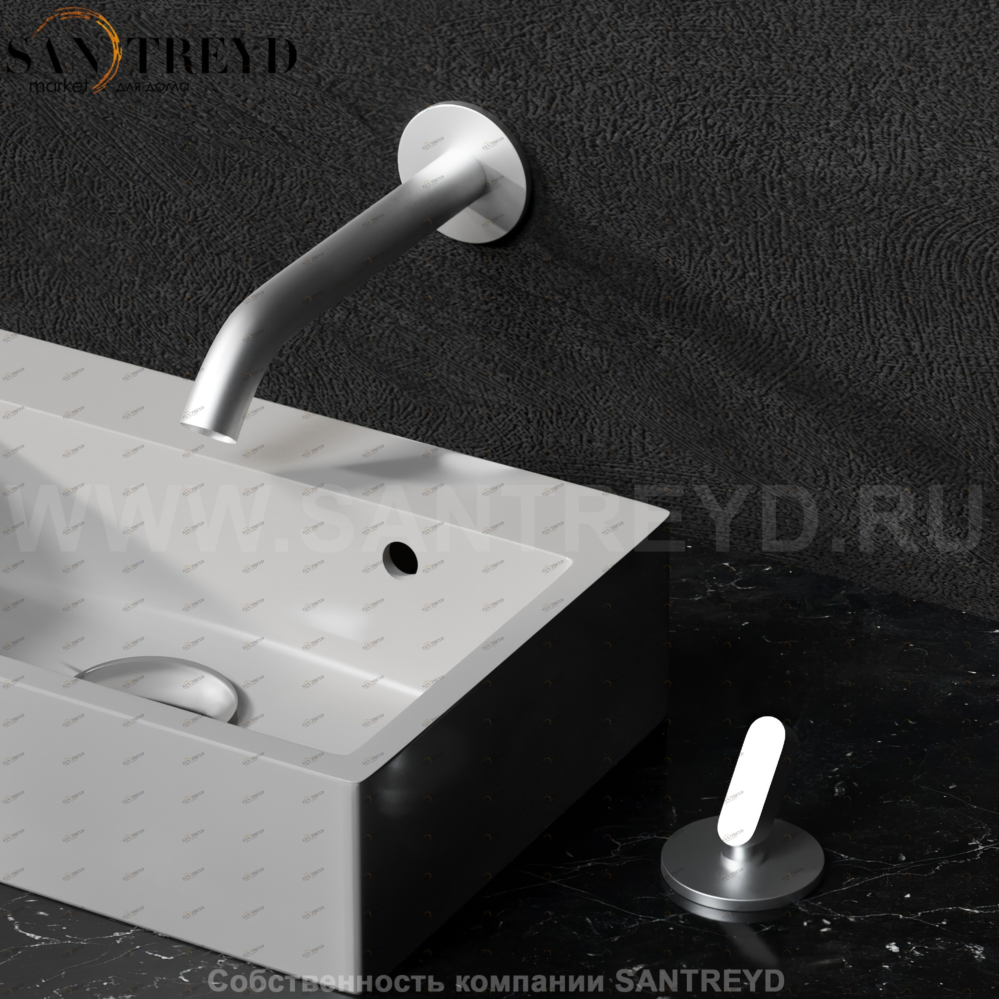 Смеситель с джойстиком ARUB1081SP SQUARE для раковины хромированный матовый Agape