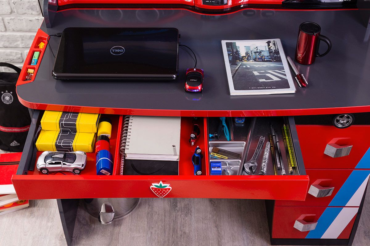 Письменный стол с надстройкой черно-красный Champion Racer CILEK CHAMPION RACER 00-3832540 Красный Santreyd  - Вид №5