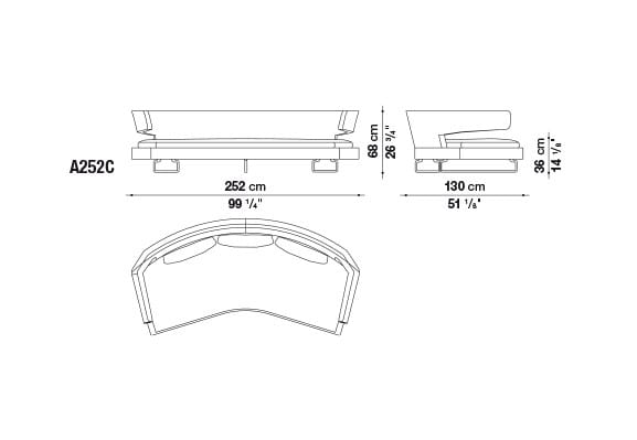 3-местный изогнутый диван B&B Italia ARNE ARCH-00010301 - Вид №2