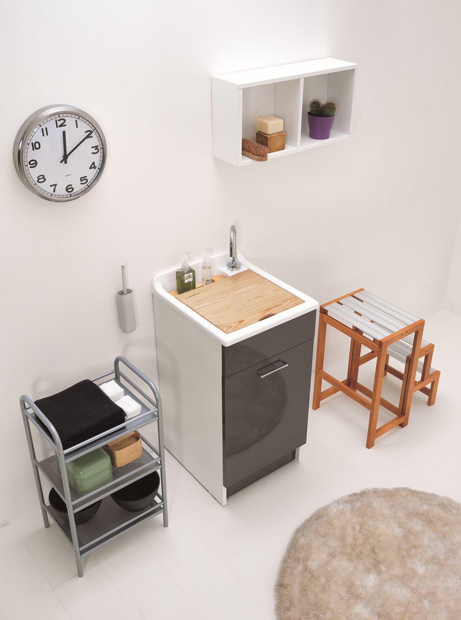 Шкаф для белья из ДСП с бельевой стойкой COLAVENE Jolly Wash ARCH-00149787 - Вид №6