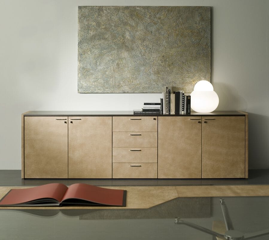 Кожаный деревянный низкий офисный шкаф i 4 Mariani De_Symetria ARCH-00066574 - Вид №4