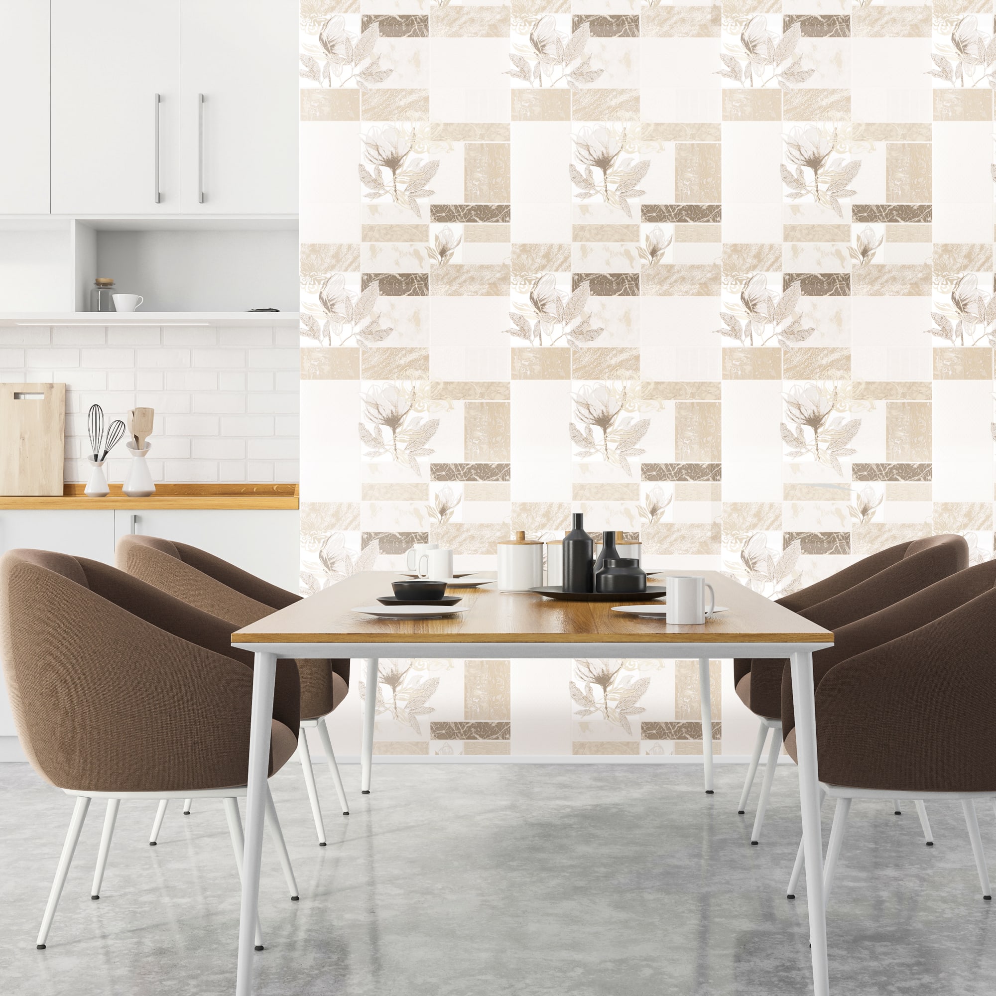 82938364 Обои виниловые бежевые 0.53 м 0222-1 Марморика Santreyd  - Вид №3