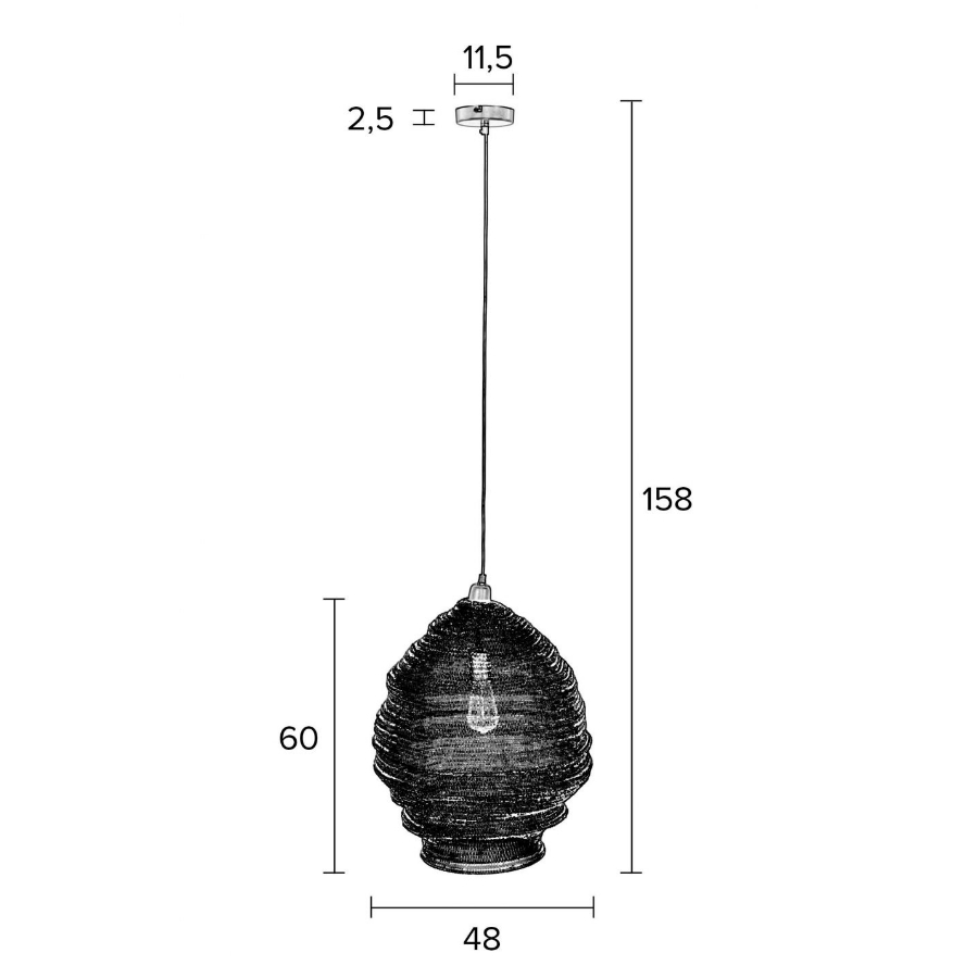 Лампа подвесная Lena L, латунь White Label Living 5300145 - Вид №8