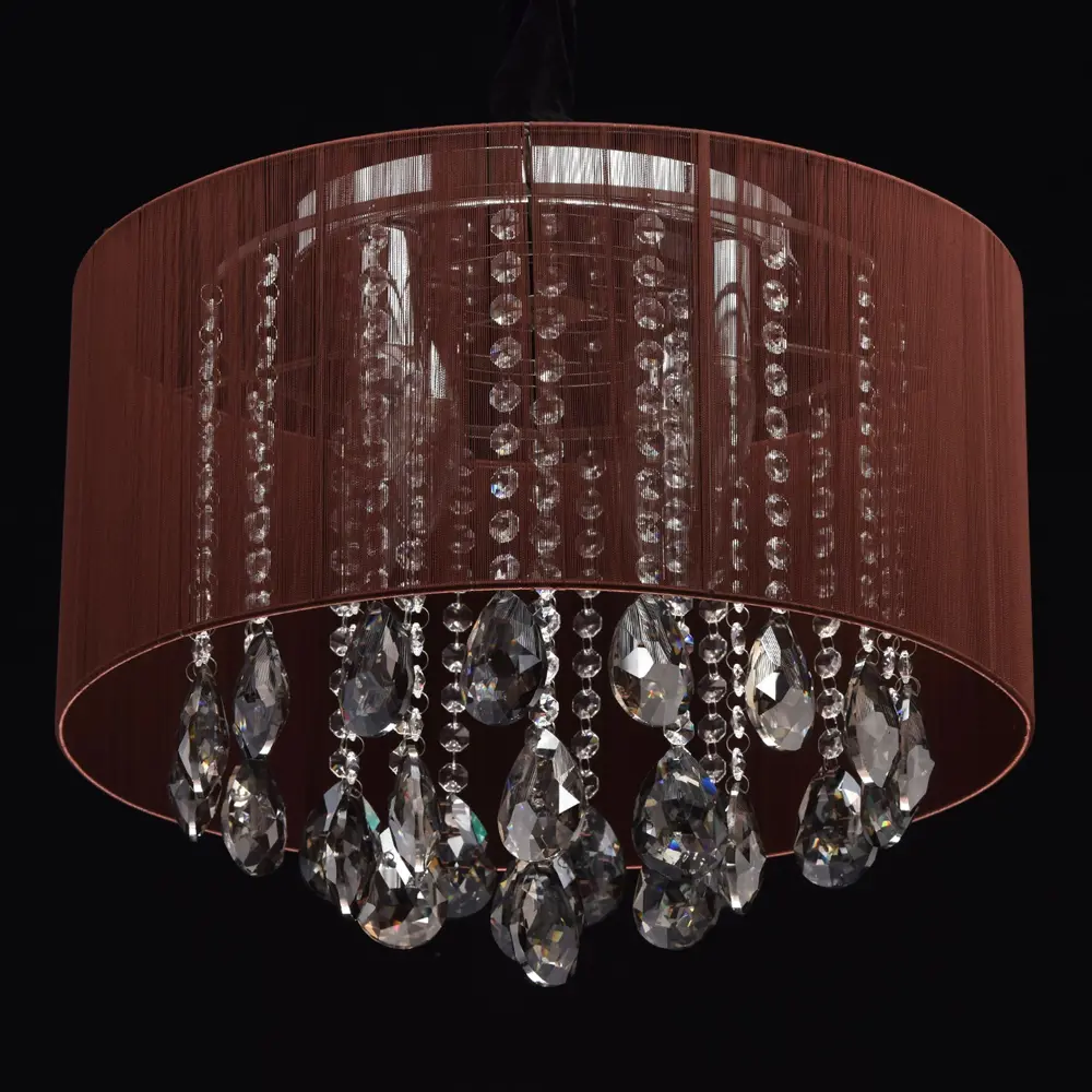Люстра Жаклин 5xE14x60 Вт, металл/текстиль, цвет хром/коричневый 18162403 STLM-2068733 Maytoni  - Вид №1