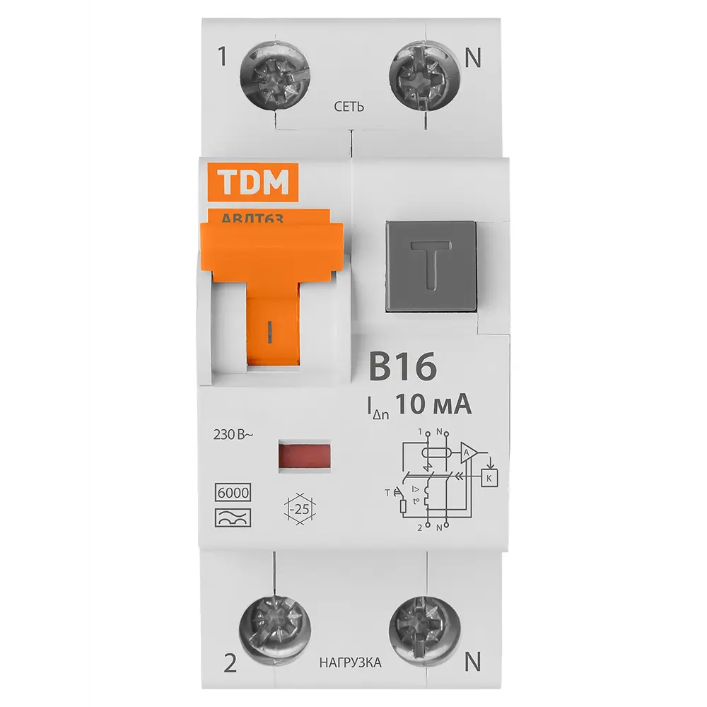 Дифференциальный автомат TDM Electric 63N - защита от токов утечки и перегрузок 89347143 STLM-1108978 - Вид №1