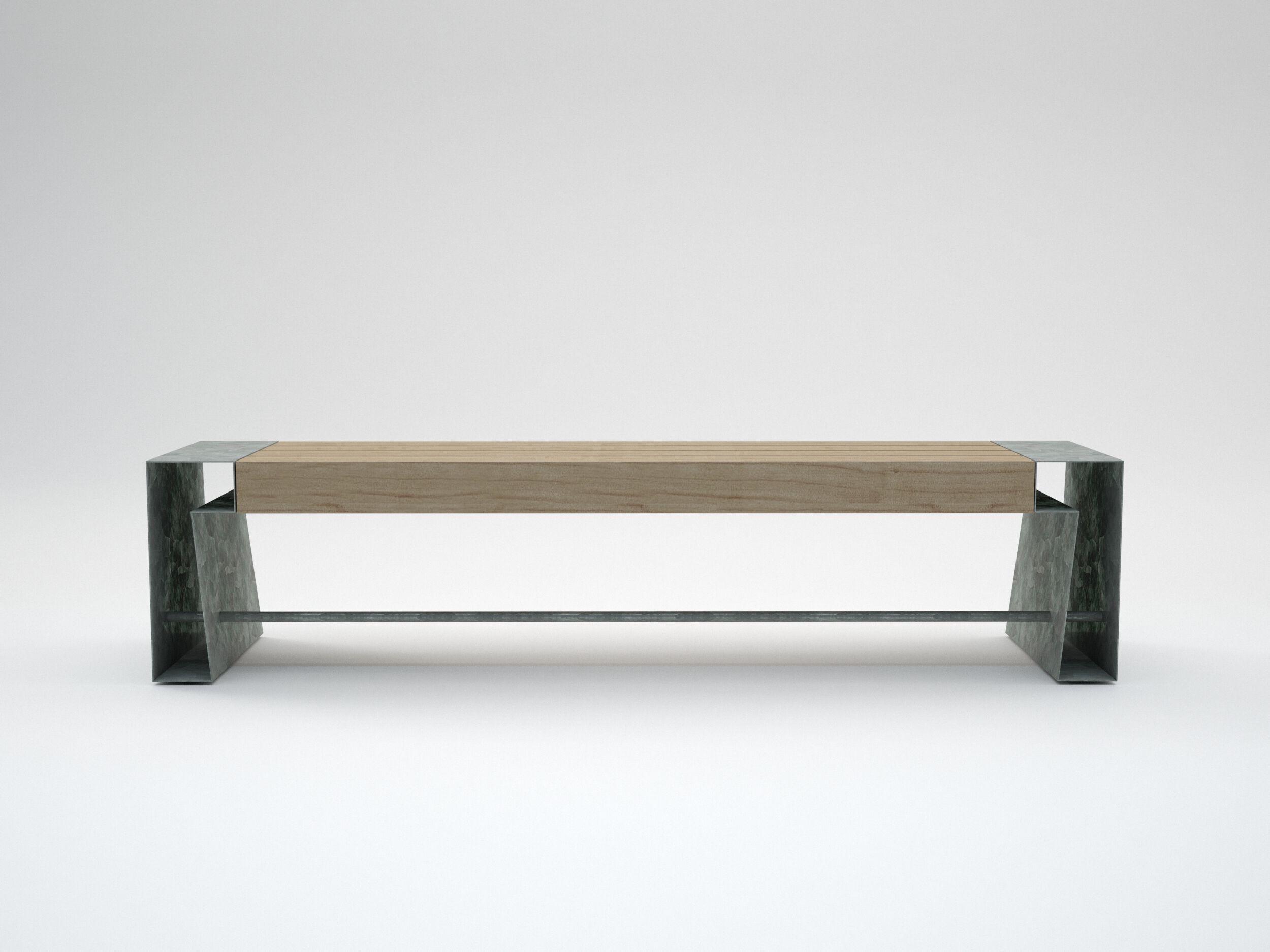 Стальная и деревянная скамья без спинки CITYSì SEVEN ARCH-00068601 - Вид №1