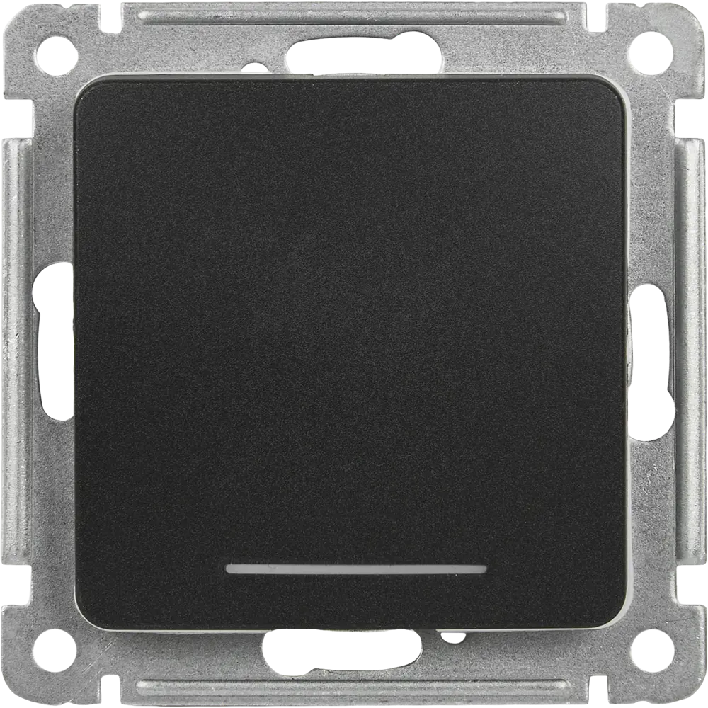 Выключатель встраиваемый Hegel Мастер 1 клавиша с индикатором цвет черный STLM-2046866