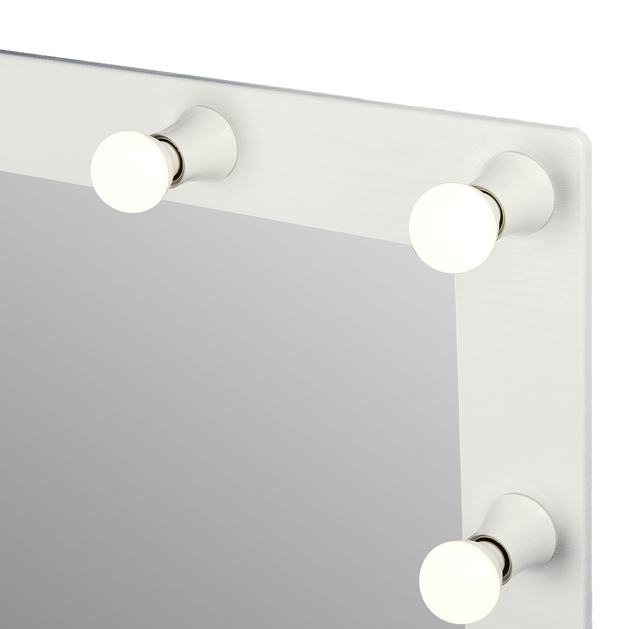 82549257 Декоративное зеркало с внешней подсветкой «Грим» цвет белый 69х68 см Santreyd  - Вид №3