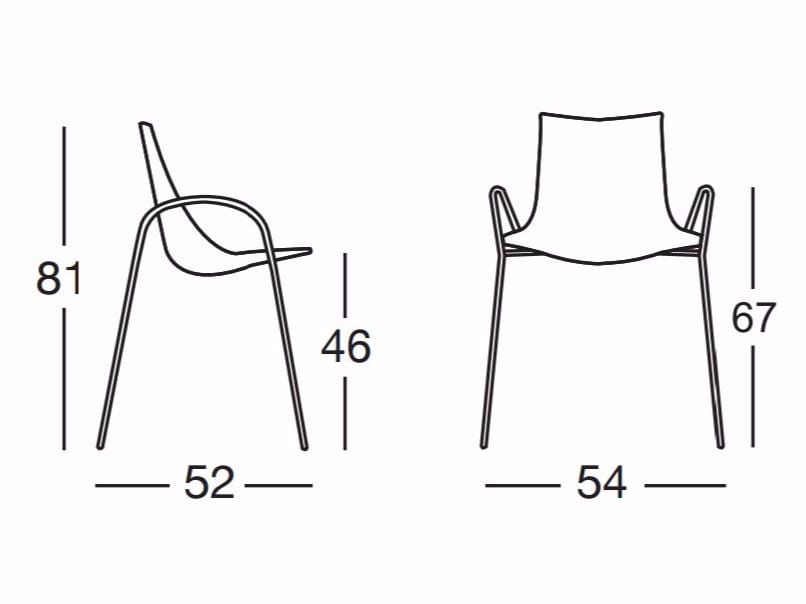 Стул из инженерного пластика с подлокотниками S-CAB Инженерный пластик Zebra ARCH-00001573 - Вид №2