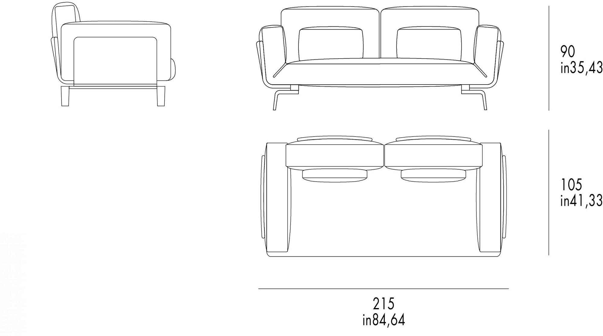 Grilli 2-местный тканевый диван Oscar 721202 - Вид №7