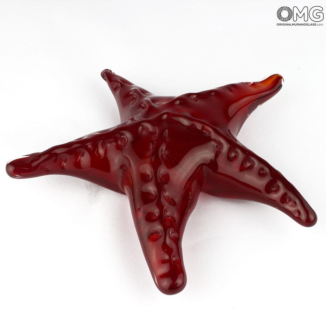 3570 ORIGINALMURANOGLASS Скульптура Красная Морская звезда - муранское стекло OMG 20 см  - Вид №1