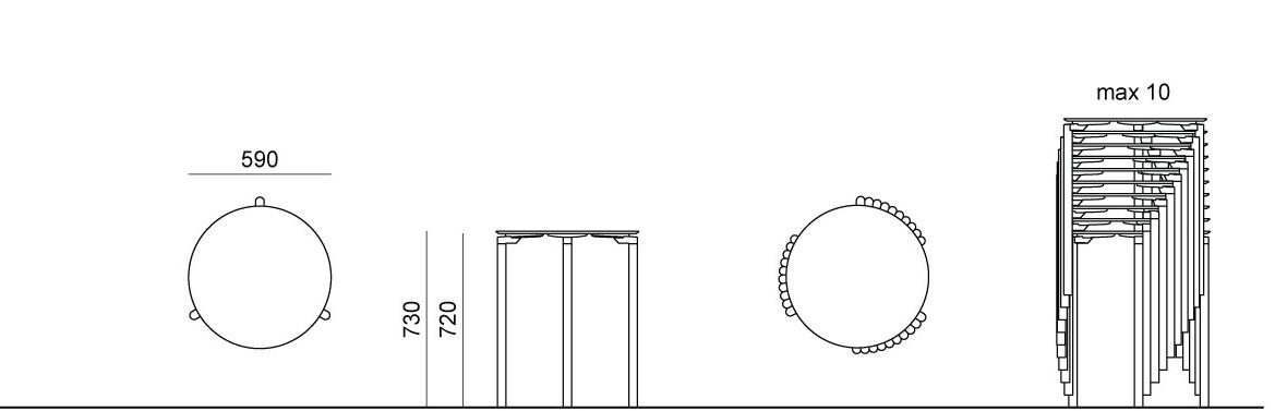 Urbantime Круглый штабелируемый стол Leg 03-04 sun-id-1515162 - Вид №4