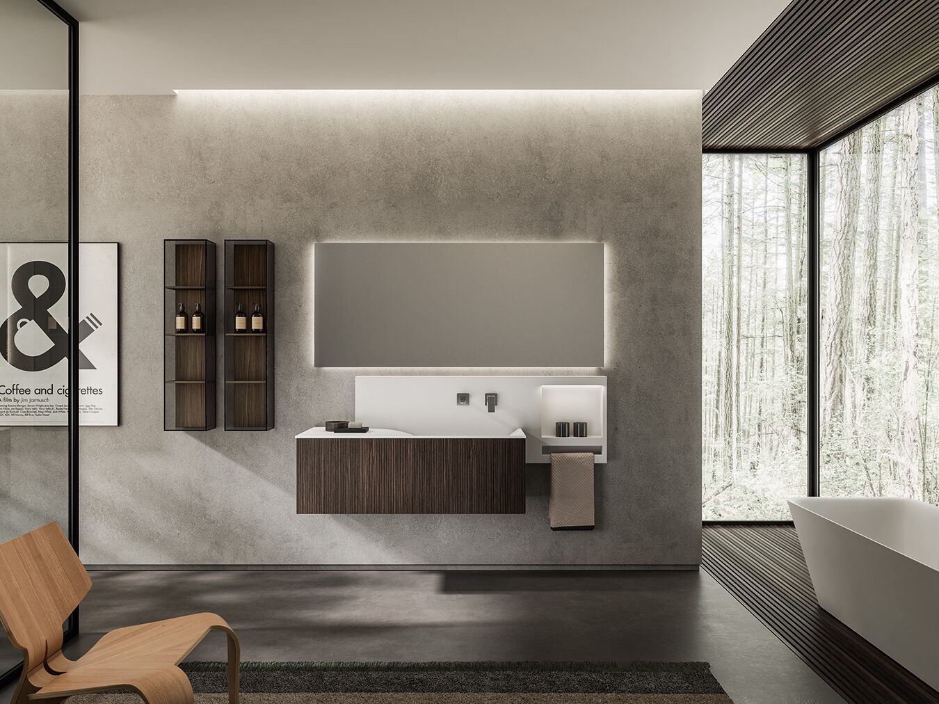 Подвесной шкаф для умывальника с настенным креплением BMT Dfly ARCH-00117987