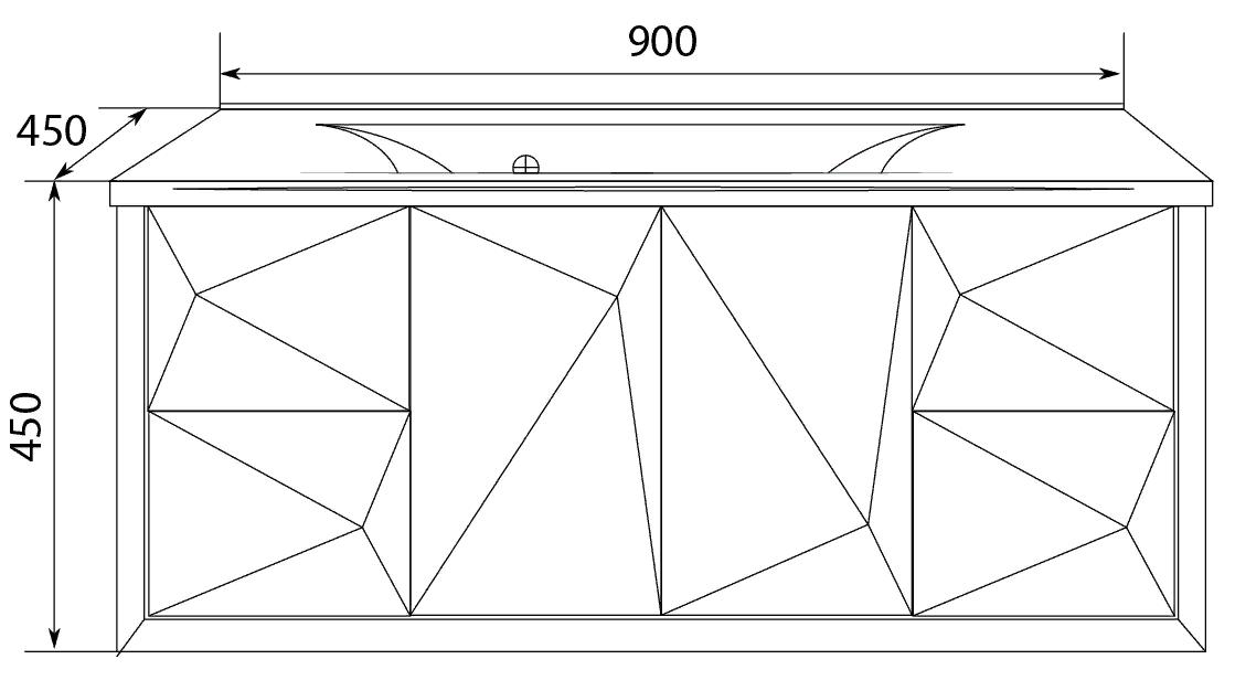 У67845 Тумба Romb 90П 1в.я. Cappuccino 1 Marka Art - Вид №2