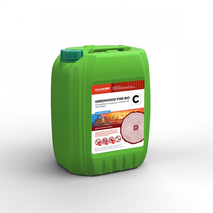 GWF-CS/20 GreenLAB GREENWOOD FIRE-BIO C Готовый раствор, 20 л, АНТИПИРЕН II-ой группы, АНТИСЕПТИК, ГРУНТОВКА 