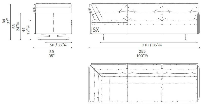 Poltrona Frau Модульный диван с журнальной полкой La collezione - divani e poltrone sun-id-1502655 - Вид №19