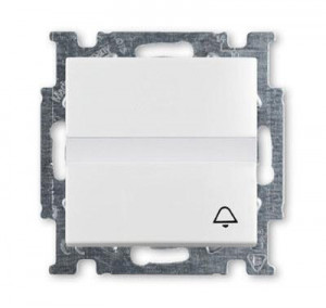 Выключатель кнопочный одноклавишный ABB Basic55 10A 250V Звонок альпийский белый 2CKA001413A1086