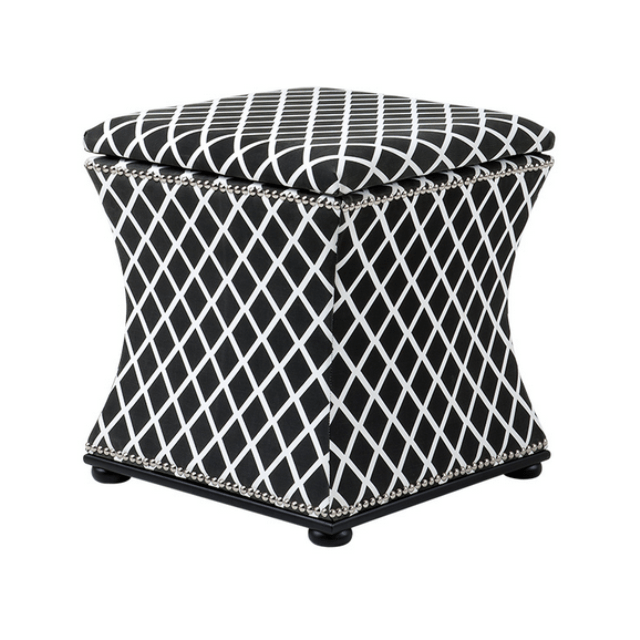 Пуфик с ящиком квадратный черно-белый 47 см Austin от Eichholtz EICHHOLTZ ДИЗАЙНЕРСКИЕ, EICHHOLTZ 061305 Черный;белый  - Вид №1