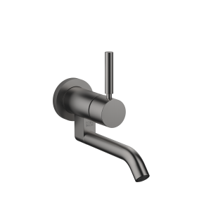 МЕТА Смеситель для раковины однорычажный настенный без донного клапана - матовая темная платина