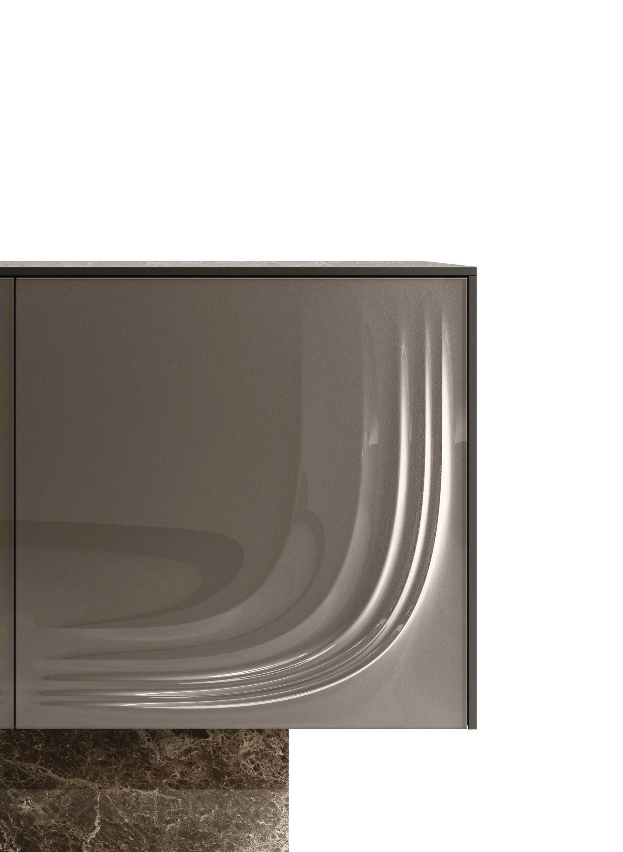 Встроенная кухня из Laminam® и стекла с островом Febal Casa Onda ARCH-00099934 - Вид №4