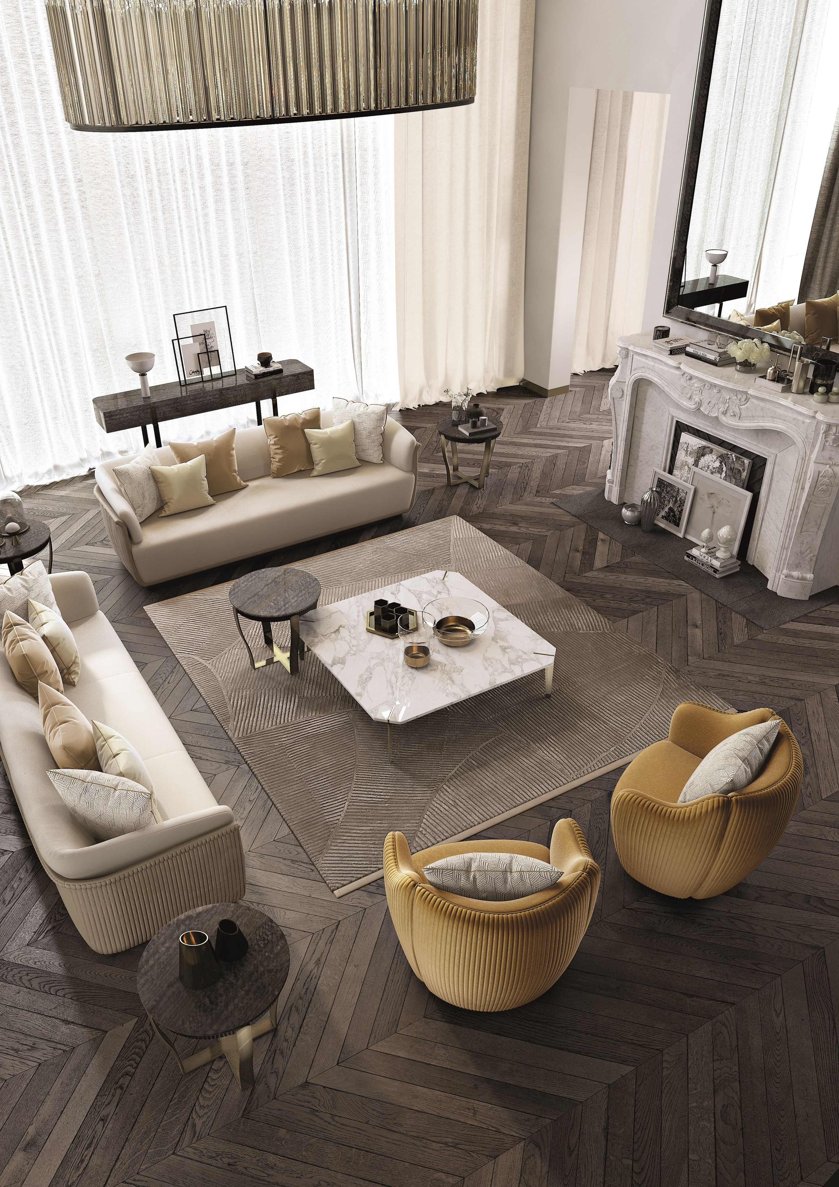 Мраморный квадратный низкий журнальный столик Capital Collection ARCH-00020364 - Вид №2