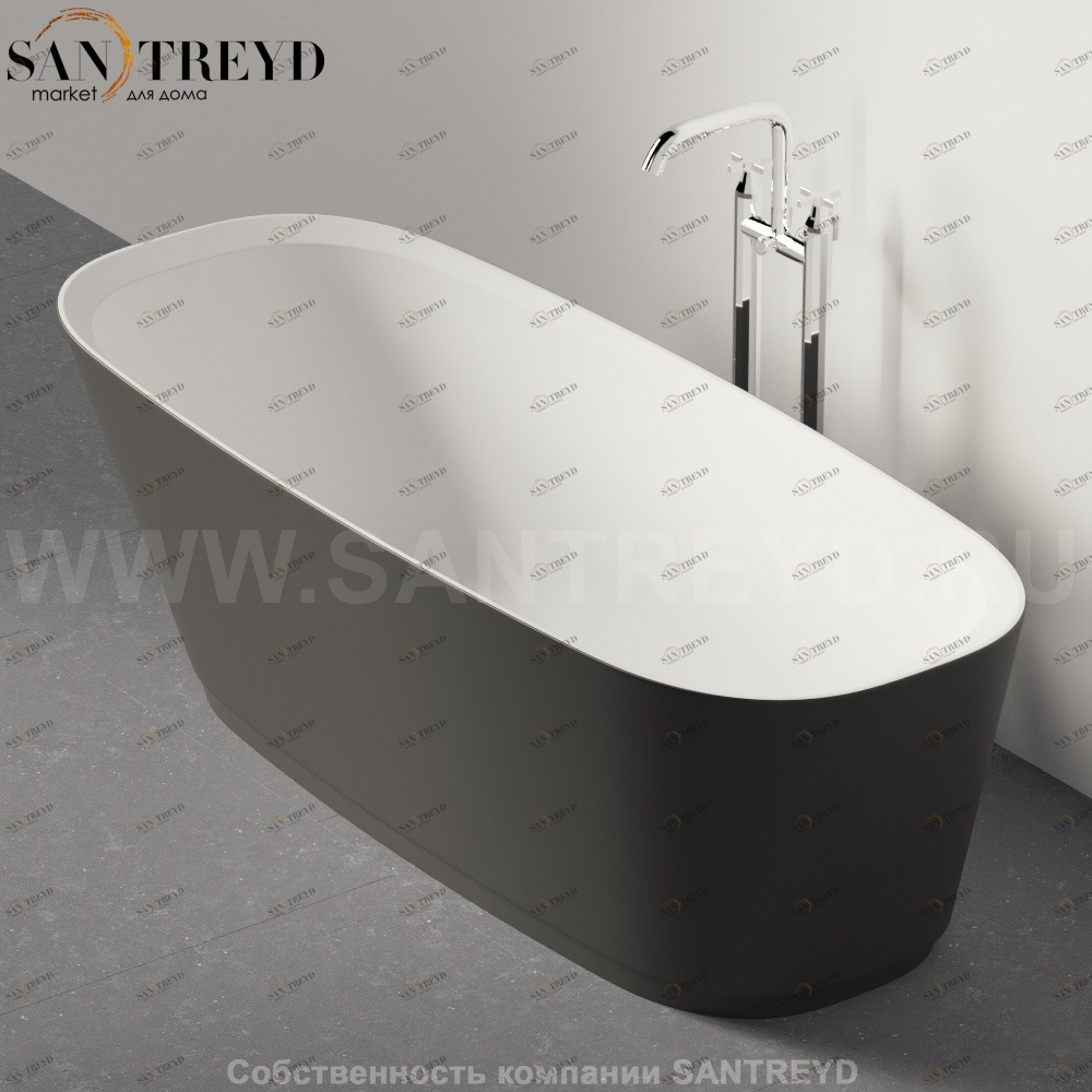 Ванна свободностоящая NEB графитовая Agape AVAS1095ZG