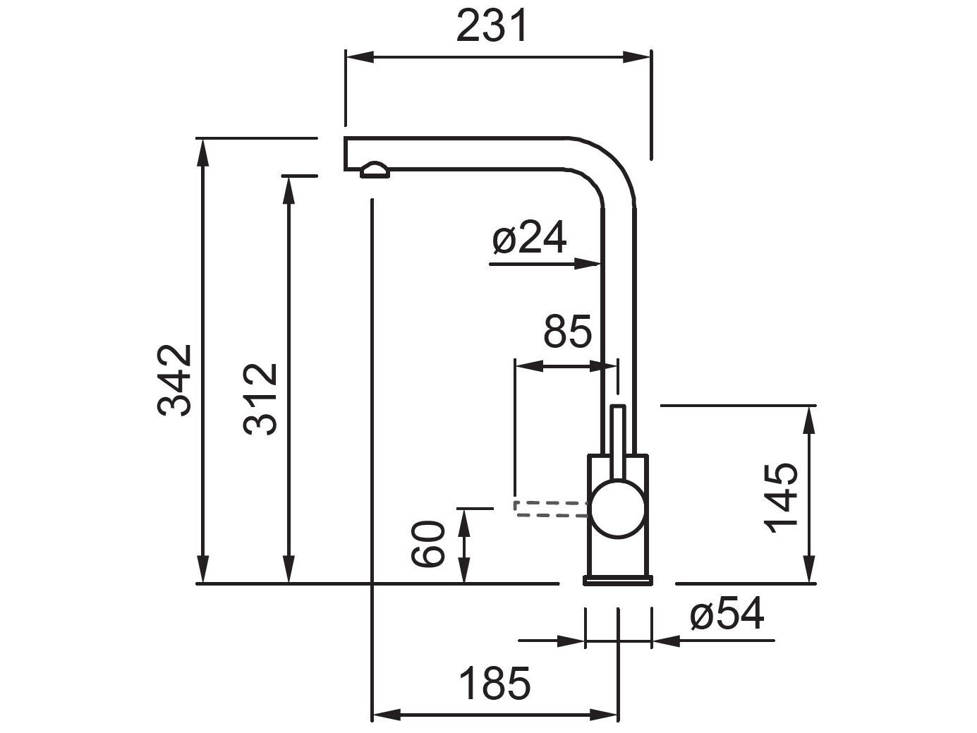 Однорычажный смеситель для кухни с поворотным изливом Elleci Elite Kitchen ARCH-00096193 - Вид №4