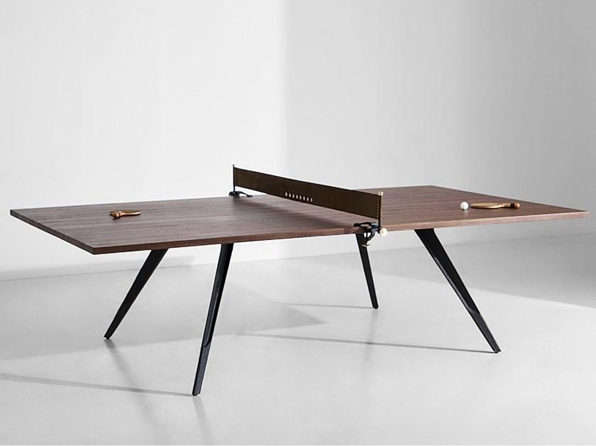 District Eight Прямоугольный стол для пинг-понга из дуба и чугуна  M0251  - Вид №1