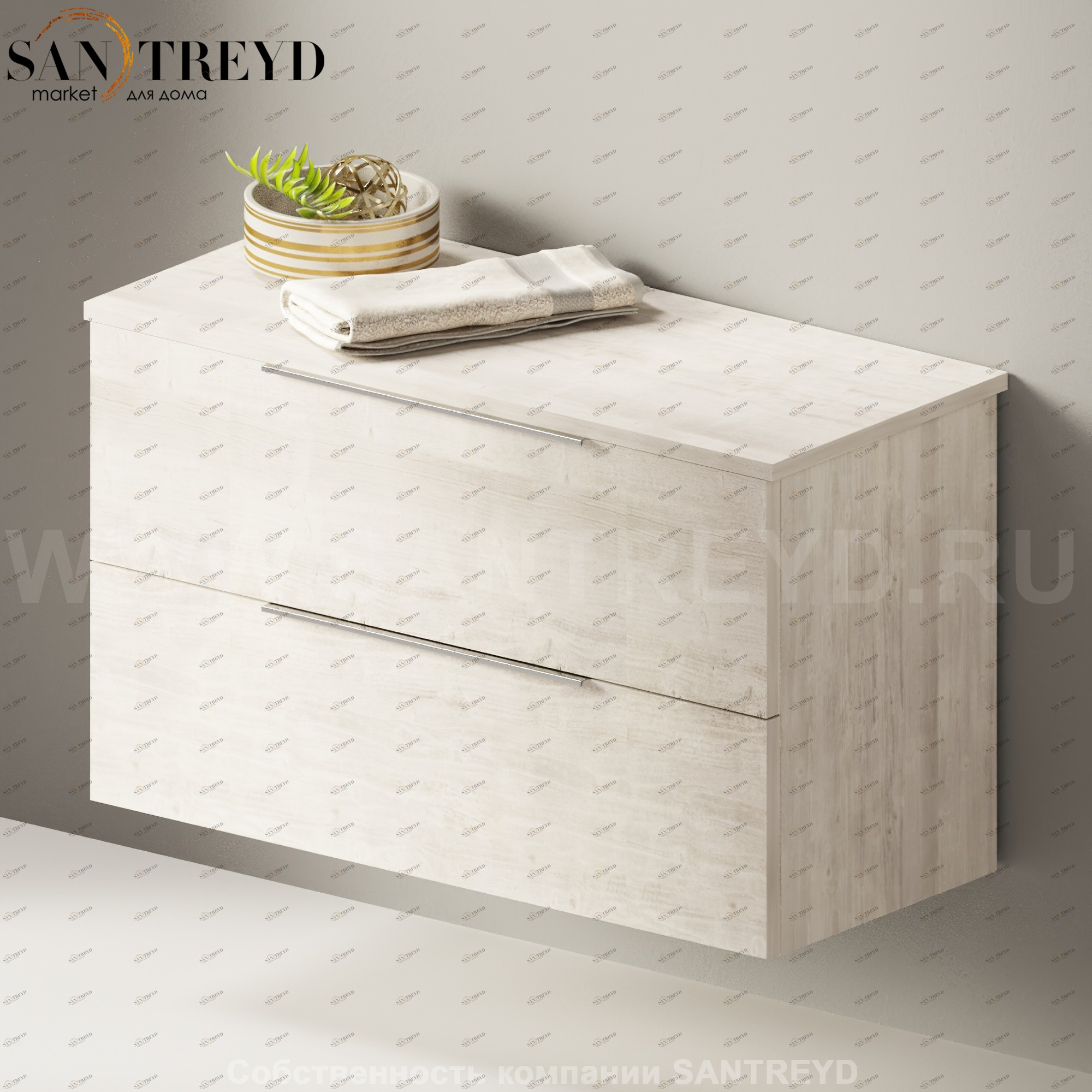 Flaminia BOX Настенная тумба 85 см с 2-мя ящиками BX428.WR Ceramica Flaminia BX428WR