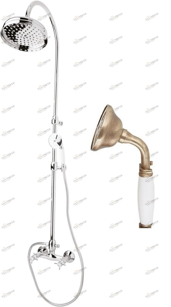Душевая стойка со смесителем, верхним и ручным душем CEZARES LORD-CD-02-Bi