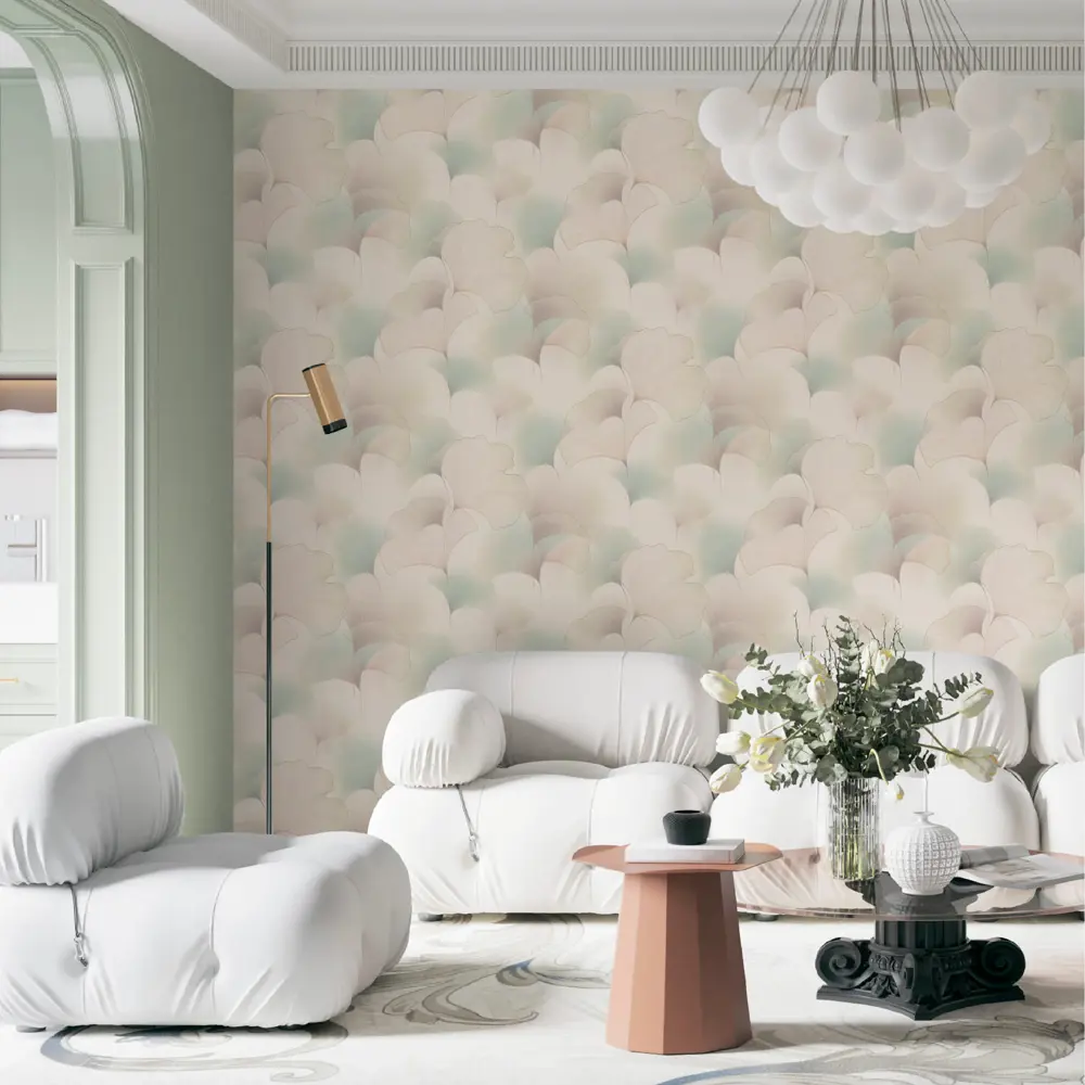 Обои флизелиновые Артекс Аллюр зеленые с цветочным рисунком 1.06 м 89440780 STLM-1582668 - Вид №3