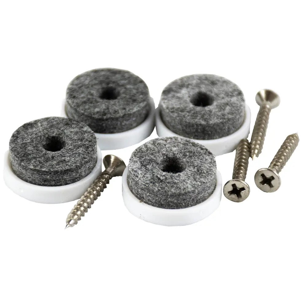 Накладки на мебельные ножки на саморезе 25 мм круглые войлок цвет серый 4 шт DILWIS STLM-2210086