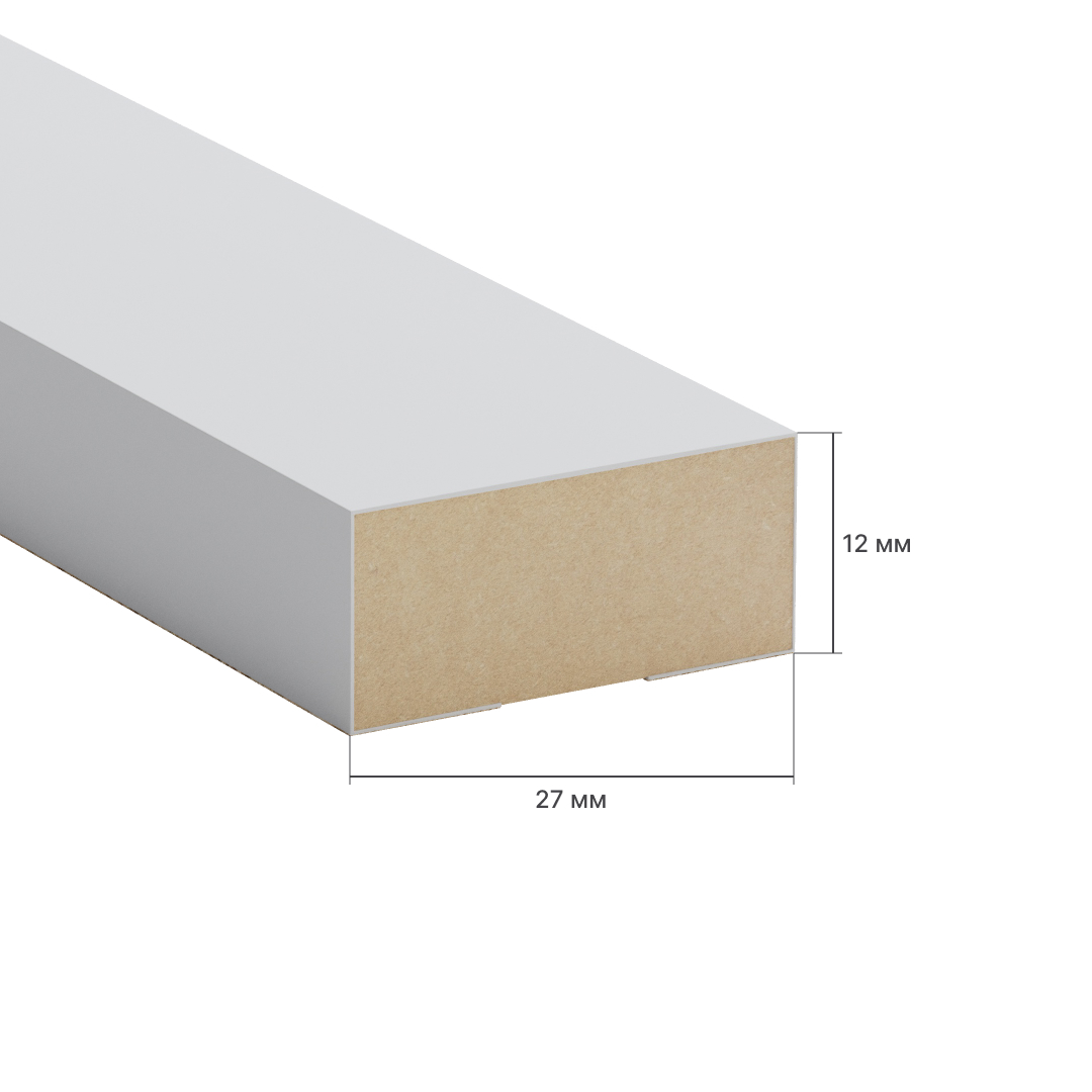 Рейка Интерьерная МДФ Stella Модель 12 Standart Белый 2800х27х12 (упак.15шт.) STSR-794 - Вид №1