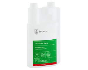 NAD105 Концентрат Quatrodes Forte для мытья и дезинфекции поверхностей, флакон 1 л с дозатором Merida