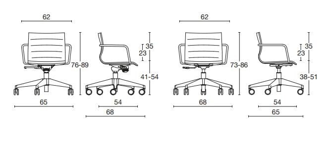 Офисное кресло из ткани с 5 спицами Diemme ARCH-00084606 - Вид №3