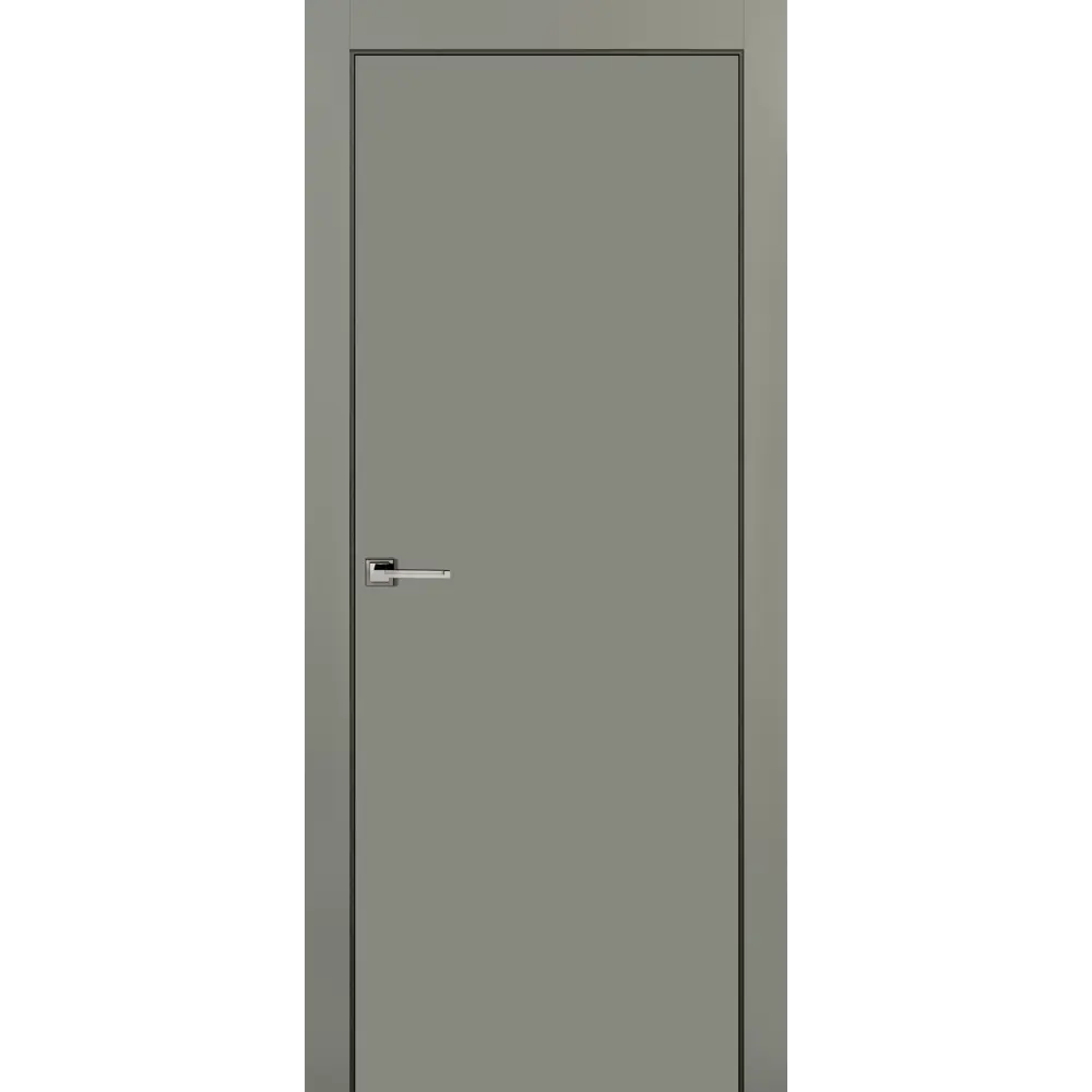 Дверь межкомнатная глухая Этна 80x200 см эмаль цвет грей с замком ПРИНЦИП STLM-2129874 - Вид №1