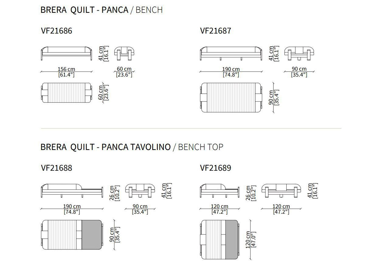 Скамейка из ткани Vittoria Frigerio BRERA ARCH-00061685 - Вид №7
