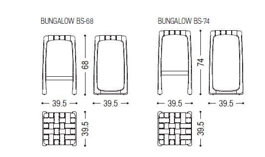Высокий табурет из массива дерева с подставкой для ног Riva 1920 бунгало ARCH-00142825 - Вид №3